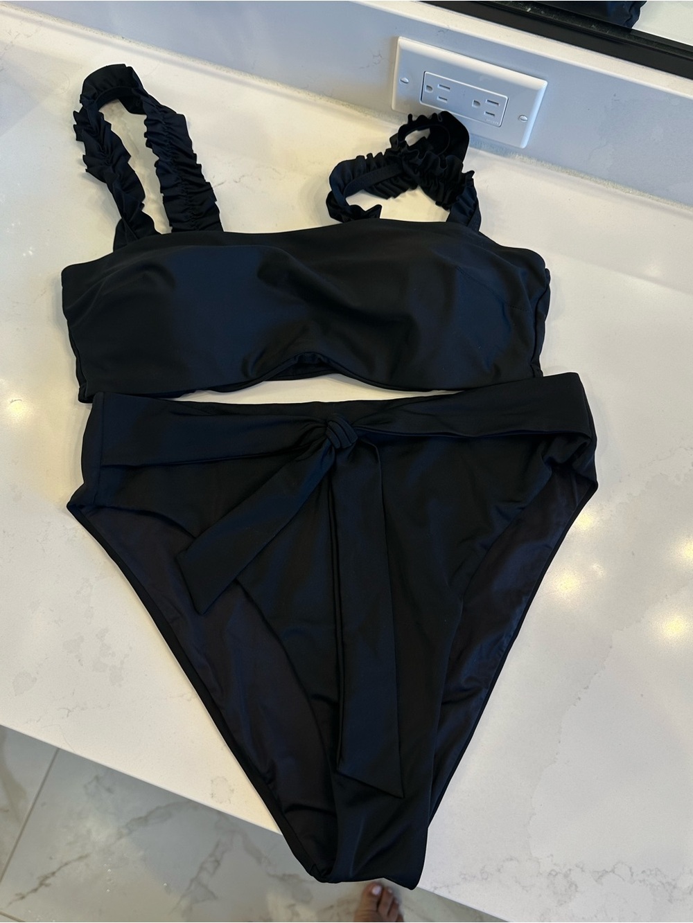 Onia Black Bikini Two-Piece Swim Set